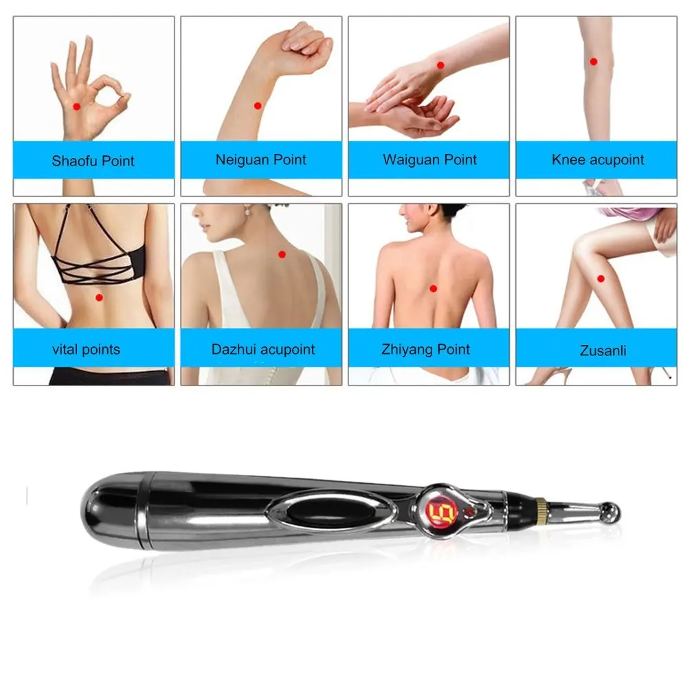 W-912 Electric Acupuncture Point Massage Pen Pain Relief Therapy Electronic Meridian Energy Pen Massage Body Head Neck Leg