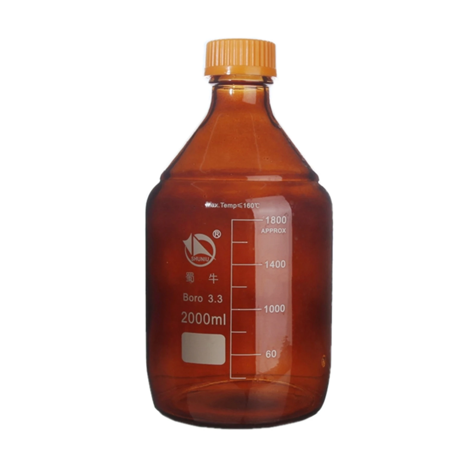 Lab Glass Amber Reagent Bottle Screw Cap Laboratory Brown Flask Chemistry Vessel