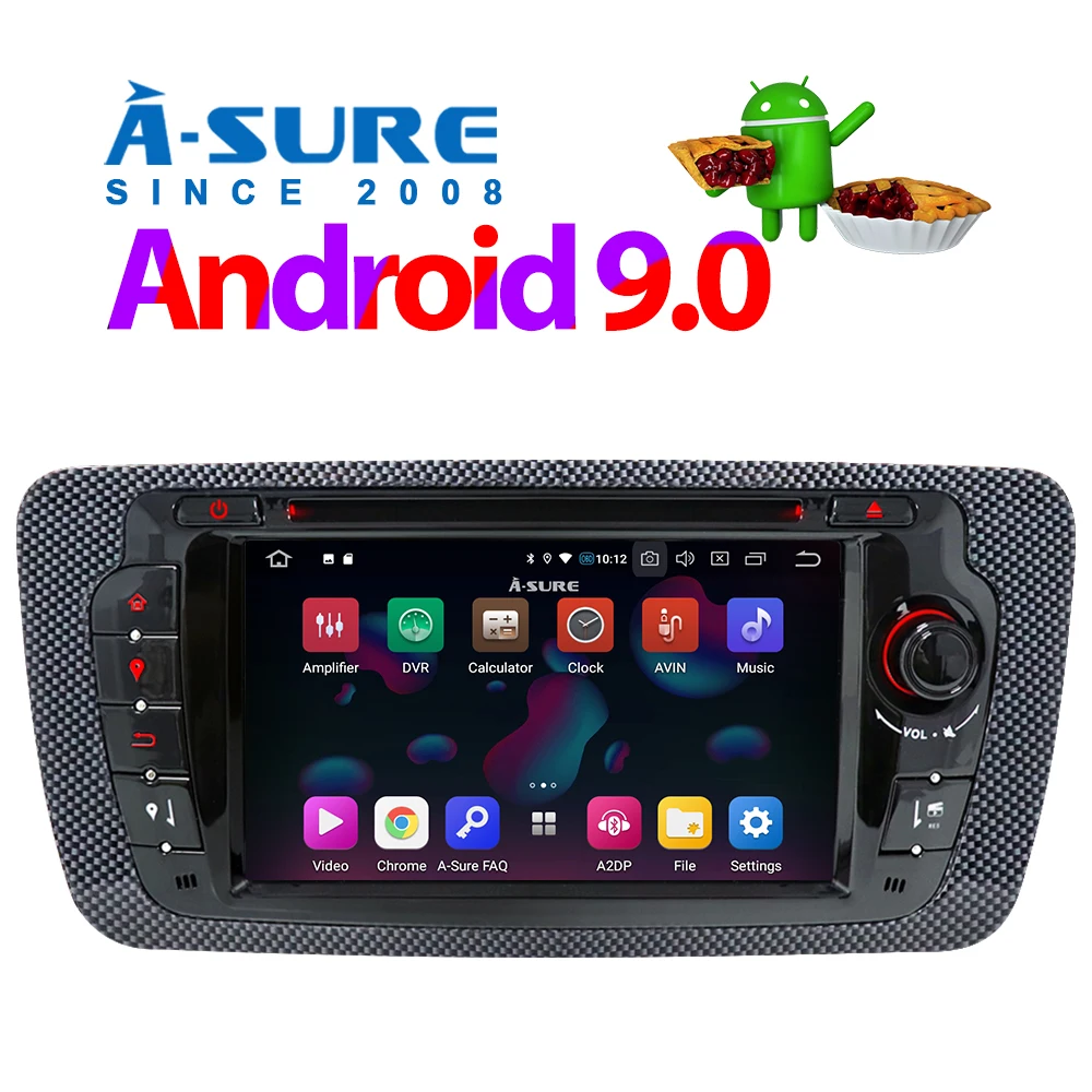 A-Sure 2 Din Android 9,0 Авто радио gps dvd-плеер Sat Nav стерео навигация для сиденья Ibiza 2009-2013 четырехъядерный DAB+ wifi 4G