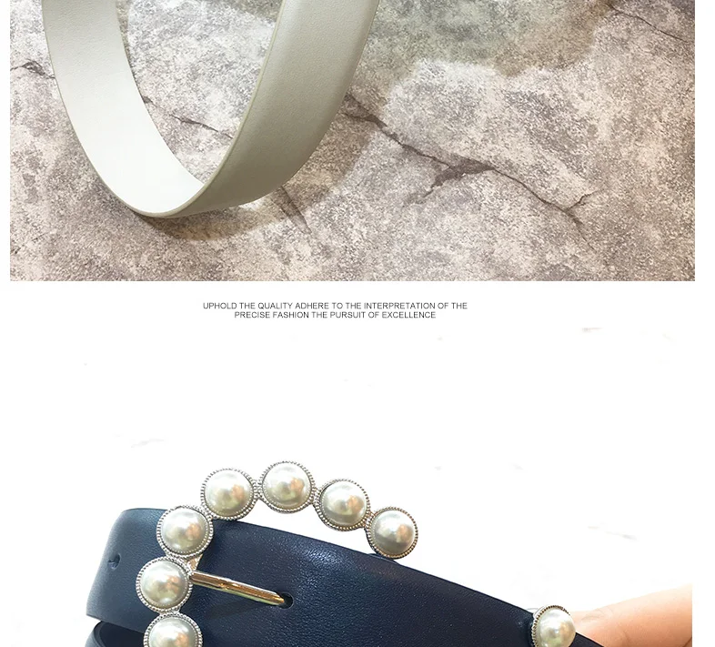 women fashion brand designer pearls buckle real leather belt female jeans dress overcoats belts 3.0cm width jc3403