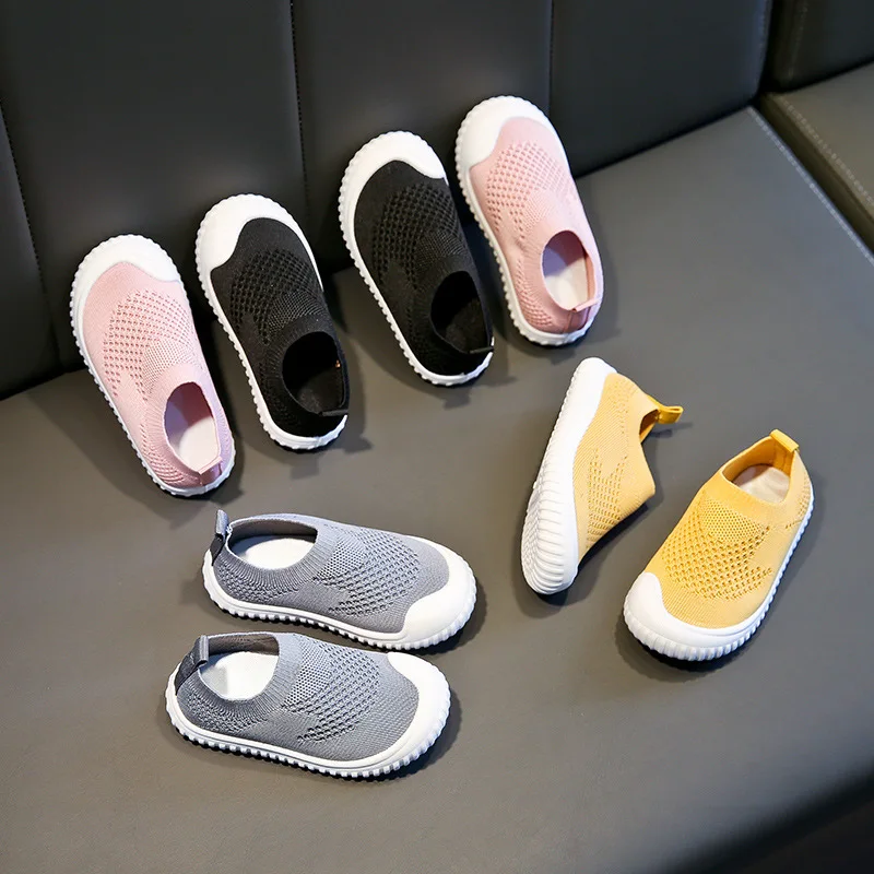 Baby Toddler Flat Kids Casual Socks Shoes Children Shoes for Girls Sneaker Boys Knit Sport Shoes Spring Autumn New Soft Bottom