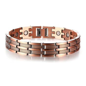 

Mens Elegant Pure Copper netic Therapy Link Bracelet Pain Relief for Arthritis and Carpal Tunnel Male Jewelry