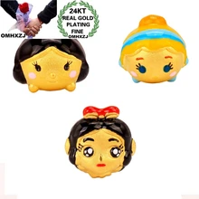 OMHXZJ,, CA359, Европейская мода, красивые, для женщин, девушек, для вечеринки, дня рождения, свадьбы, подарок, бусы принцессы, сделай сам, 24 К, Золотая подвеска, Шарм