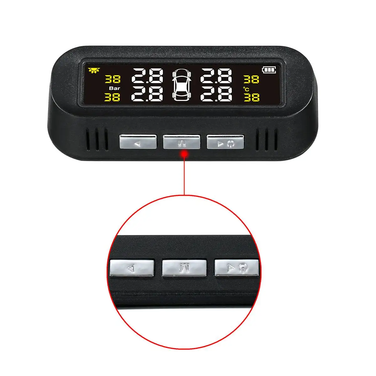 Солнечная автомобильная система контроля давления в шинах usb зарядка Встроенный датчик Автоматическая охранная сигнализация