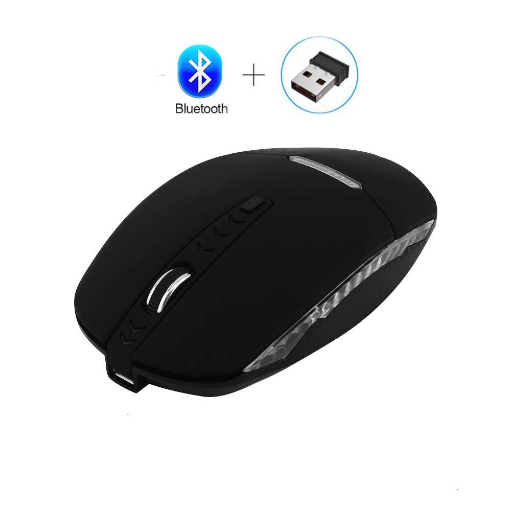 CHYI Двухрежимная Беспроводная Usb+ Bluetooth 4,0 мини компьютерная мышь портативная эргономичная перезаряжаемая оптическая PC Mause бесшумные компьютерные мыши с подсветкой
