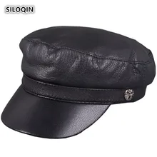 SILOQIN мужская плоская шляпа из натуральной кожи женская зимняя теплая качественная овечья кожа армейские кепки досуг Туризм Snapback cap s