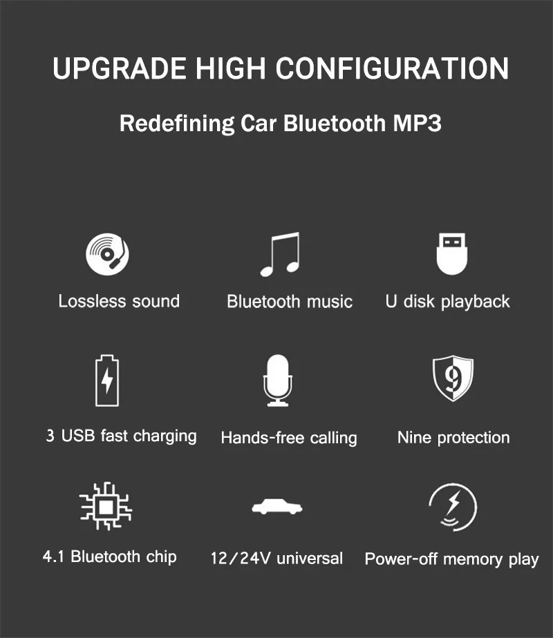 3.1A 3 USB Автомобильное зарядное устройство со светодиодом дисплей FM bluetooth передатчик Громкая связь MP3-плеер для iPhone X XR Xs Note9 S9 Mi8