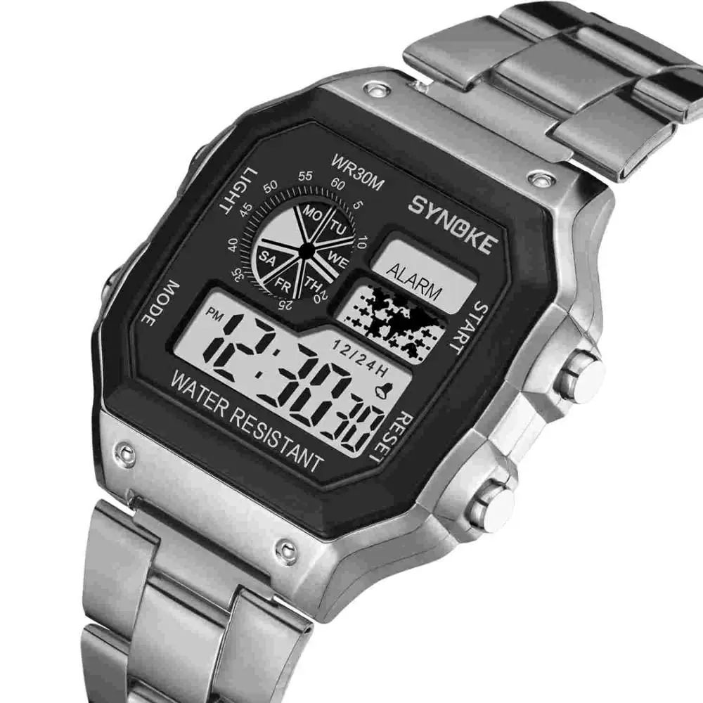Mens Watches Luminous Lightweight Watch Square Dial Life Waterproof Digital Led Watch Men Business Sport Watches Male Clock 2021 