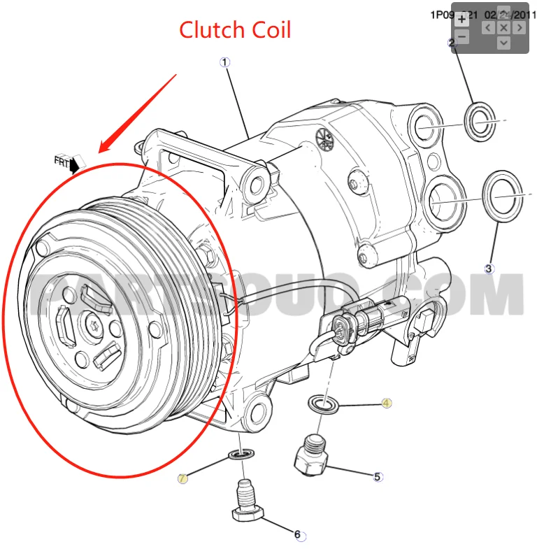 AC Compressor Coil for Chevrolet Cruze 2012-2015 CVC L4 1.4L