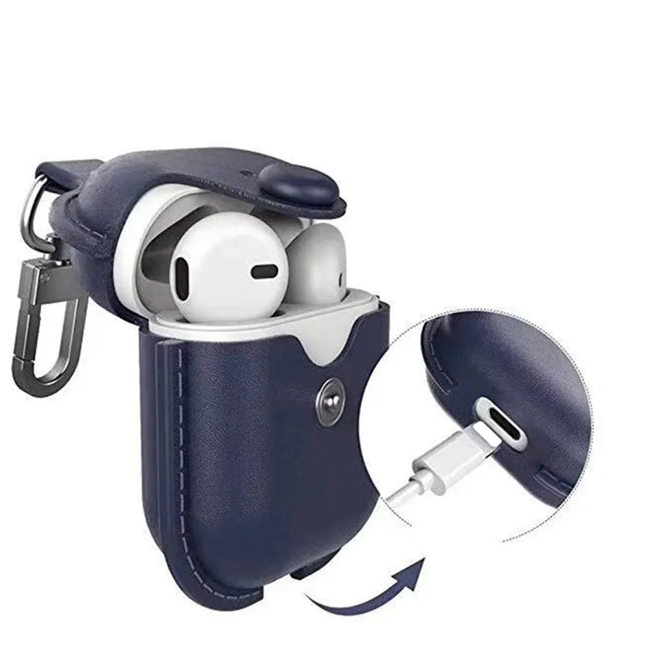 

Headphone Case For Airpods Leather Case Luxury Genuine Cover For Apple AirPods 2 Case Air pods Earpods Accessories Earphone Bags