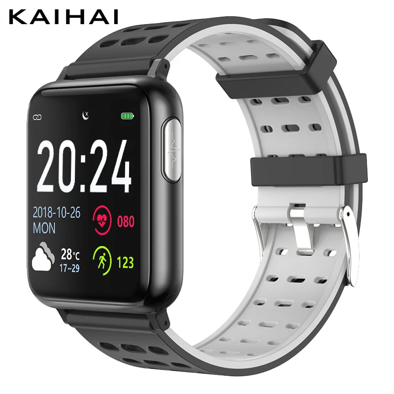 grey smartwatch KAIHAI ЭКГ PPG SpO2 трекер активности фитнес-часы Смарт-часы для мужчин кровяное давление пульсометр кислород здоровье умные часы - Цвет: grey smartwatch