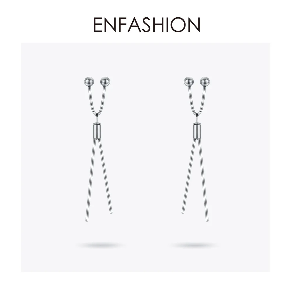Женские серьги гвоздики ENFASHION с большими трехмерными длинными гвоздиками Модная