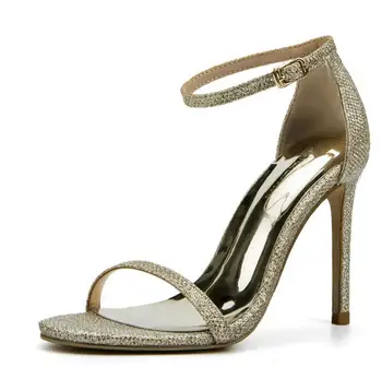 

sunnyeverest women sandals new shoes fashion belt golden sandals high heels 10cm sexy dress party shoes stiletto star 33-39