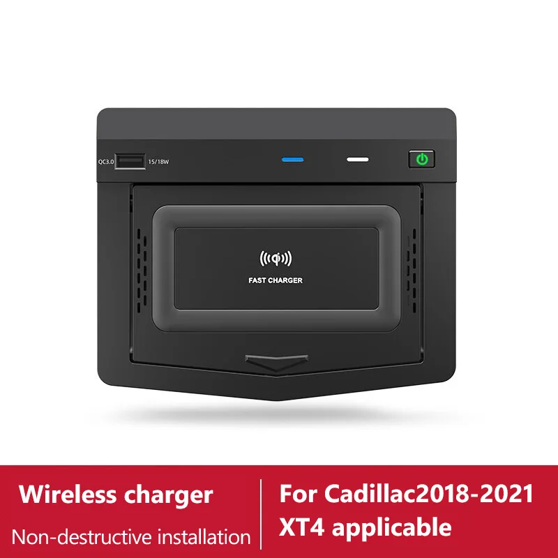 12V Car Wireless Charger For Cadillac XT4 2018 2021 Car QI Wireless