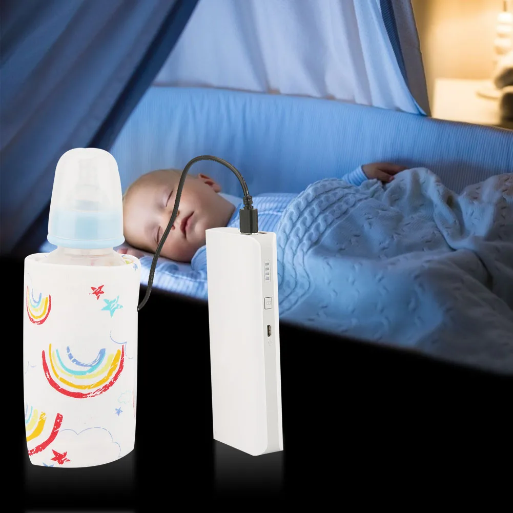 USB грелка для детских бутылочек, чашка для путешествий, подогреватель для бутылочек для кормления, сумка для хранения, термостат с изоляцией, радужные сумки