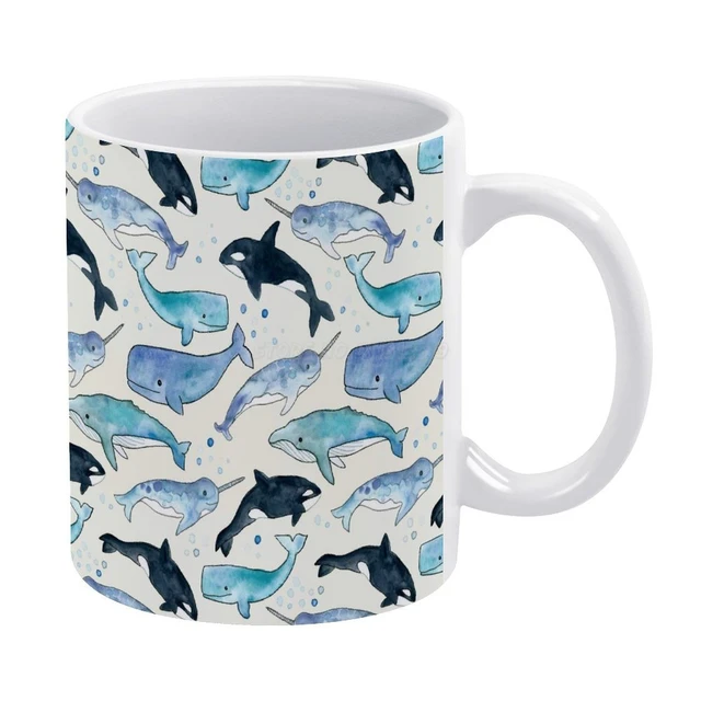 Orca White Mug White Ceramic Tea Cup Birthday Gift Milk Cups and