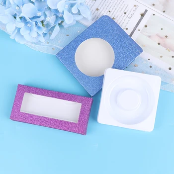 

10 Set Random Multicolor Blank Eyelashes Package White Tray Packing Box For Eyelash Paper Box Eyelashes DIY Flash Packing Box