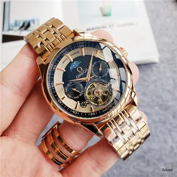 

Omega- Luxury Automatic Mechanical Stainless Steel Strap wristwatch classic business dress men watch 46