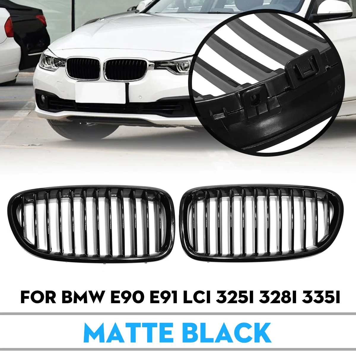 Набор матовых грилей для BMW E90 LCT 3 Serise Sedan 2009 2010 2011 черные передние грили стайлинга