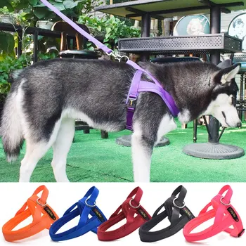 

Pets Adjustable Safety Lead For Large Dogs Nylon Pet Dog Harness Dog Soft Ves Padded Harnesses Pets Dog Supplies