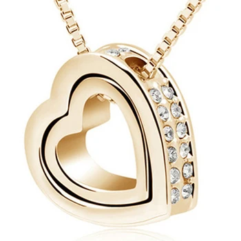 

New Austrian Crystal design Brand Heart Necklaces Pendants Fashion Jewelry Necklace for women
