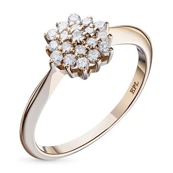 

Red gold ring with diamonds