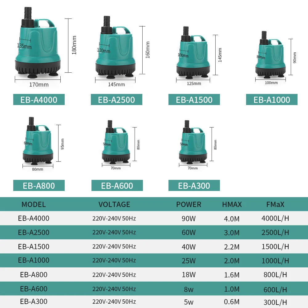 220V Aquarium Mini Water Pump Accessories Fish Tank Submersible View Pump Fishbowl Electric Underwater Hydroponics Equipment 5