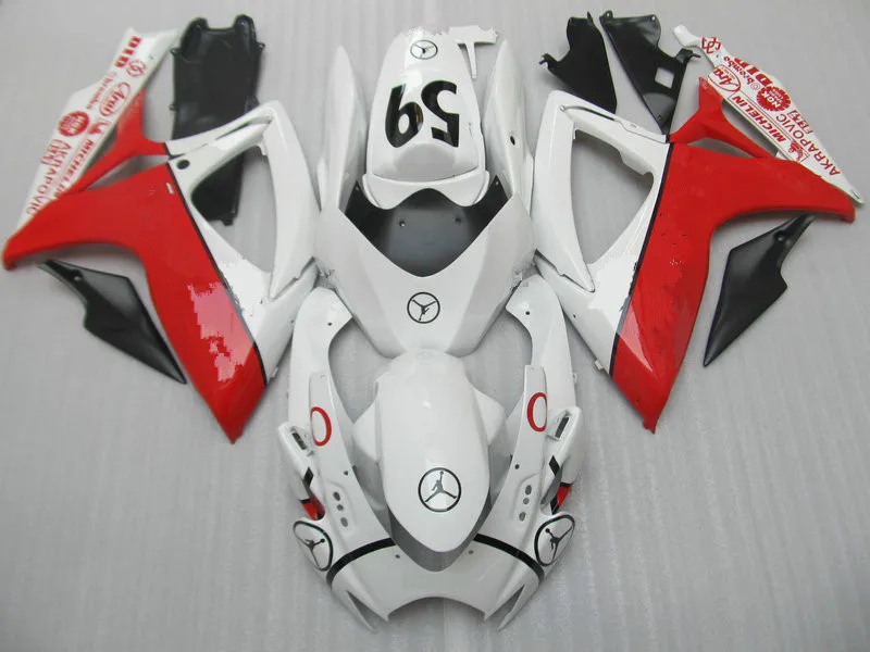 Комплект обтекателей для мотоцикла GSXR600 750 K6 06 07 GSXR 600 GSXR750 2006 2007 ABS холодный белый