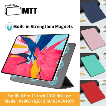 

MTT Original Official 1:1 For iPad Pro 11 Case 2018 Ultra Slim PU Leather Magnetic Flip folio Smart Cover Protective Funda A1979