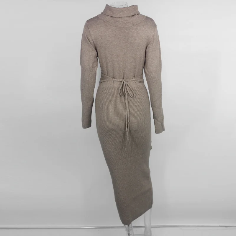 Dressmecb вязаный свитер осеннее платье для женщин черепаха шеи вязаное повседневное