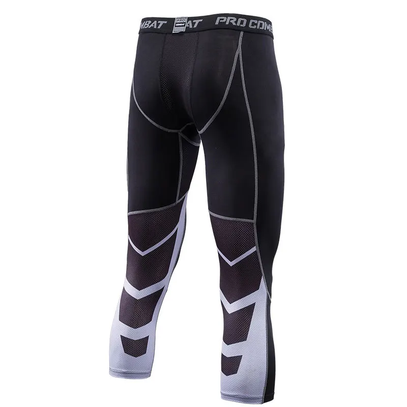 

Sports Leggings Men's Basketball Training Elasticity Fitness Compression Pants Running Breathable Base Printed Quick-Dry Capri P