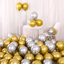 10 шт. 12 дюймов серебристые золотые шары из латекса цвета металлик жемчужные металлические шары золотого цвета Globos товары для свадьбы, дня рождения, вечеринки