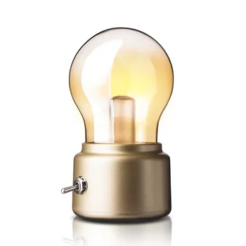 

With Switch European Style Vintage Gifts Bedroom Home Decor Party Bars USB Rechargeable Portable LED Night Light