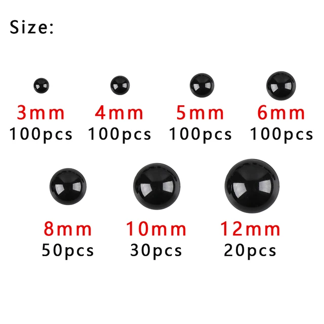 1Set 3-12mm Black Round Plastic Eyes For Dolls Making Toys Bear Eye Doll Eyes for Amigurumi Doll Accessories 6