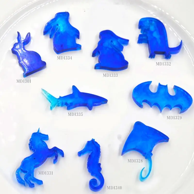 

2020 New 9Pcs Animals Rabbit Shark Pendant Resin Silicone Molds Jewelry Making Tools