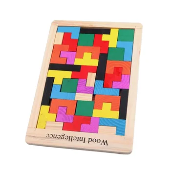 

Funny Educational Toy Wood Building Blocks Training Imagination Colorful Tetris Spell Blocks Development Toys Gift