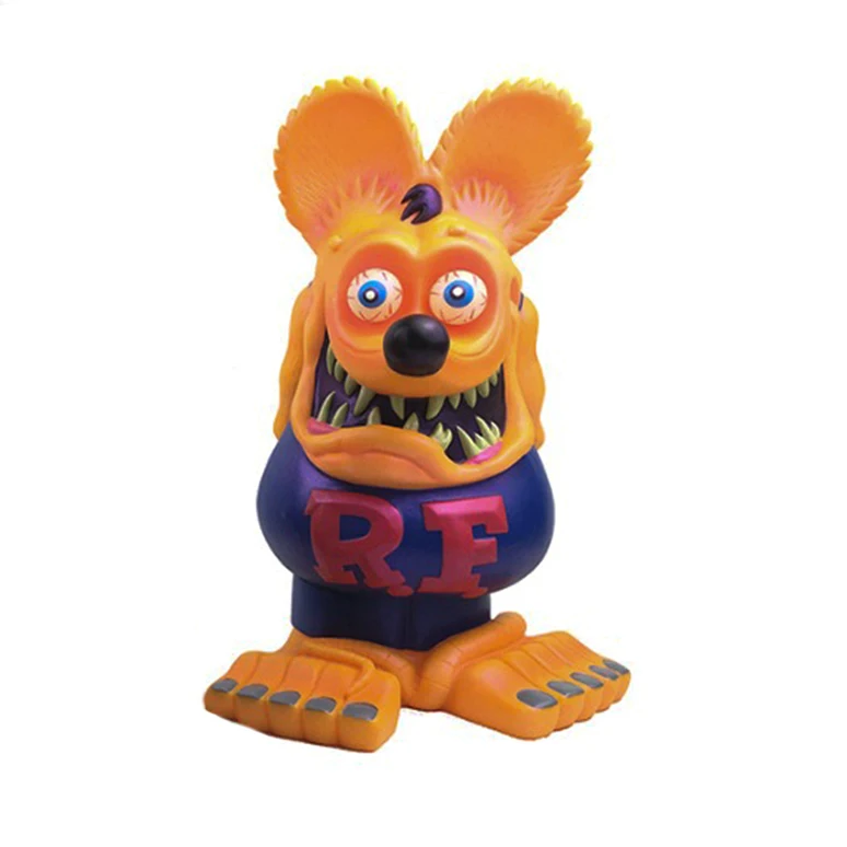 Крыса Финк мышь светится в темноте ратфинк мышь фигурка Ed Big Daddy Roth Коллекционная модель игрушки Рождественский подарок - Цвет: orange
