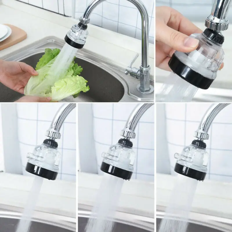 3 Modes Home Rotatable Faucet Booster Aerator Water Saving Device Water Bubbler Swivel Head Kitchen Bathroom Tool