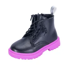 COZULMA Kids/осенние ботильоны ярких цветов для мальчиков и девочек; Модная высокая обувь; Детские модные ботинки на шнуровке; Размеры 26-36
