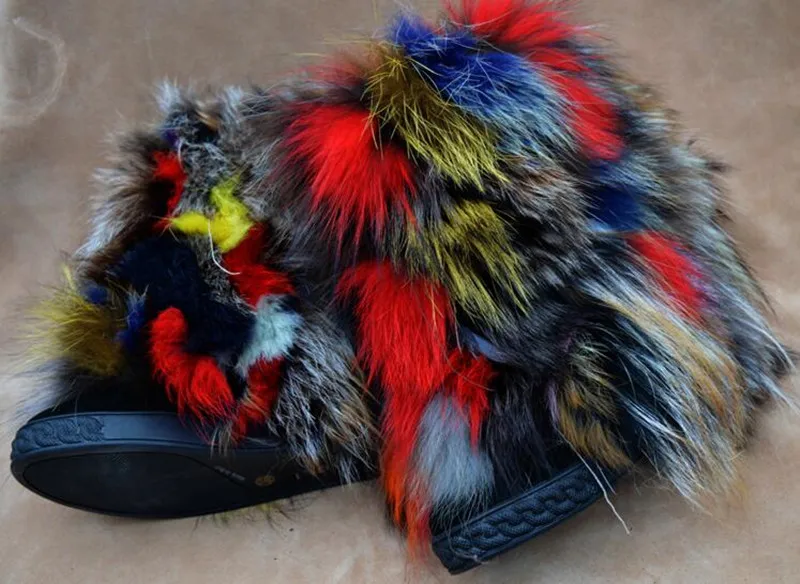 Autumn/Winter Chentel Real Fur Leather Colorful Women Mid-calf Casual Shoes Think Bottom Height Increasing Women Ladies Big Size