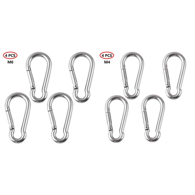 4x Stainless Steel Carabiner Clip Spring Snap Hooks Heavy Duty D Ring Key  Chain - AliExpress