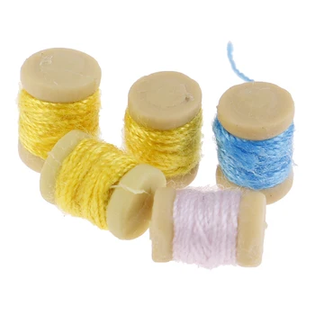

Mini Sewing Thread Model Toys for Doll House Decor 1/12 Dollhouse Miniature Accessories 1:12 Finished Goods Shgezm Unisex Cloth