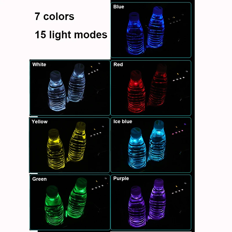 Автомобильный стиль USB мощность Индуктивная зарядка светодиодный светящийся акриловый автомобильный коврик для чашки RGB атмосферная лампа для Benz BMW VW Cadillac Jaguar