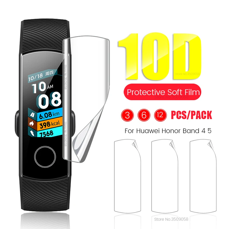 

10D Full Cover Soft TPU Screen Protector for Huawei Honor Band 5 4 Hydrogel Protective Film Honer Band4 Band5,Not Tempered Glass