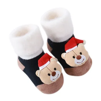 

New Boys Girls Infant Toddler Anti-slip Floor Socks Newborn Baby Cartoon Soft Soled Thicken Sock I