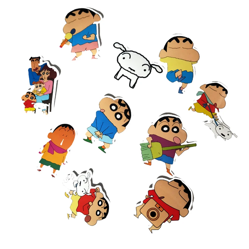 50 шт. Мультяшные забавные наклейки в виде карандашей Shin-chan аниме, чехол на колесиках, водостойкие ПВХ наклейки на автомобиль с граффити