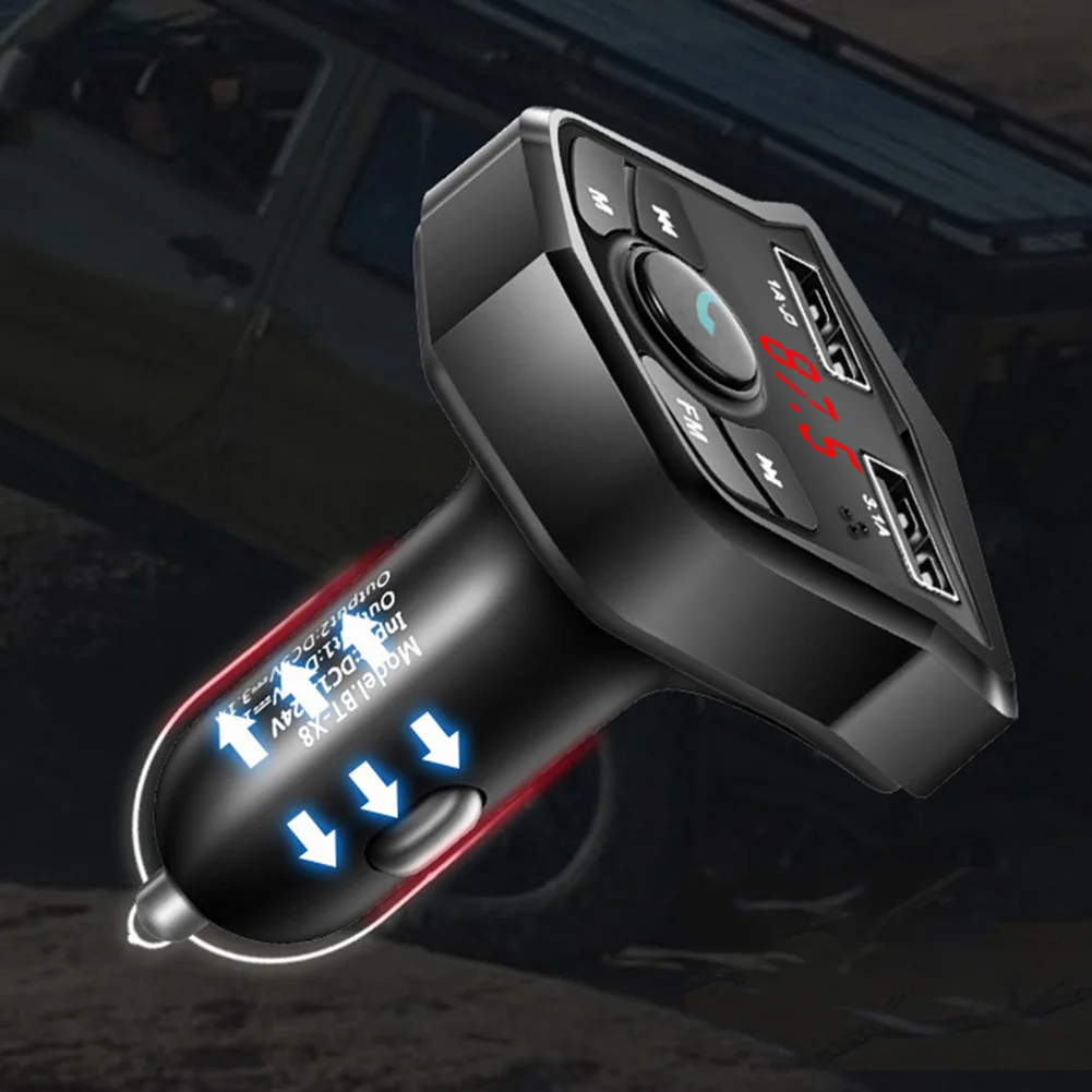 Автомобильный комплект громкой связи, беспроводной Bluetooth передатчик, светодиодный, двойной USB, автомобильный мини музыкальный плеер, гарнитура, телефон, автомобильное зарядное устройство