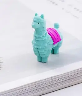 Novel cute cute pet alpaca eraser Cartoon pencil writing correction rubber Supplies Child gift office school stationery - Цвет: Красный