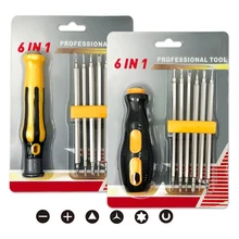 

6piece Set Tamper-Proof Magnetic Screwdriver Bit Hex Torx Screwdriver Head Flat Hand Tool Safety
