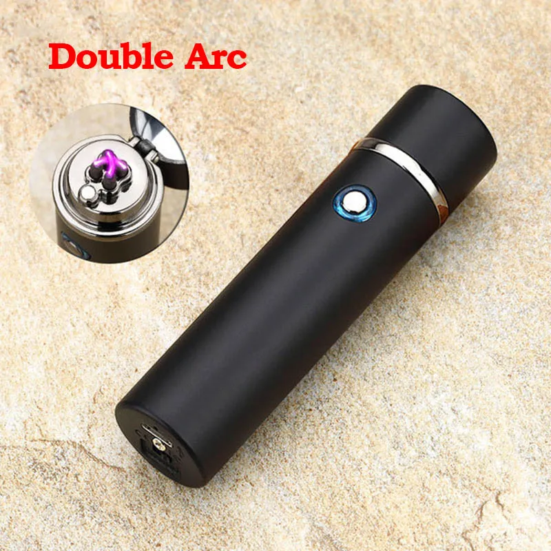 Dual Arc Matte Black Зажигалка плазменная Электрический зажигалка Металл Перезаряжаемые USB зажигалки шесть дуги крест импульс для сорняк табак электро зажигалка прикуриватель - Цвет: Dual Arc Matte Black